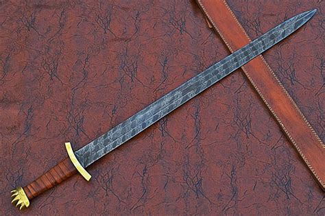 37 Inches Long Claymore Sword 31 Long Hand Forged Damascus Steel