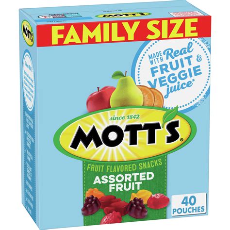 Motts Fruit Snacks Gluten Free 40 Ct 08 Oz