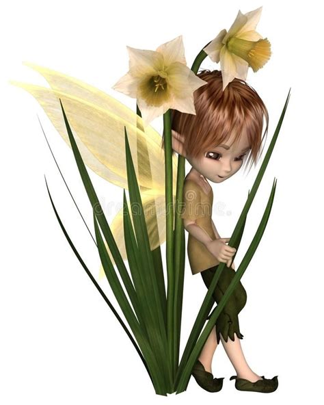 Download Cute Toon Daffodil Fairy Boy Stock Illustration Illustration