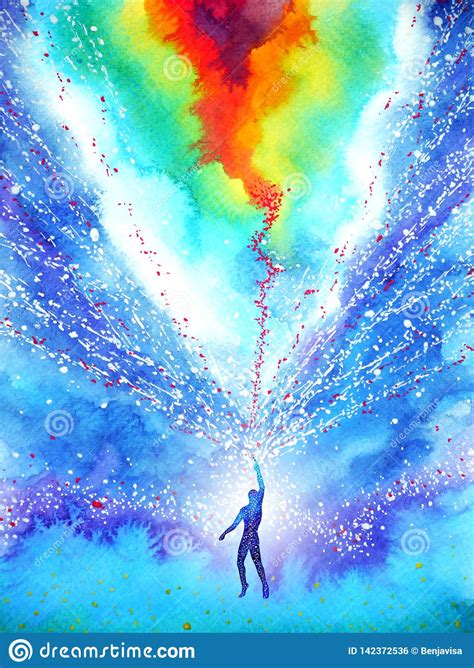 Human And Spirit Powerful Energy Connect To The Universe