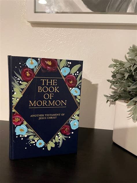 Painted Book Of Mormon Etsy Book Cover Diy Diy Book Book Of Mormon
