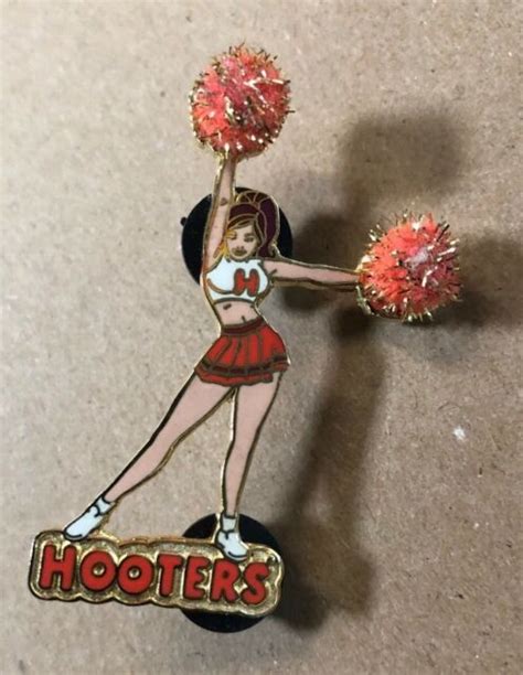 HOOTERS COLLECTABLE PIN CHEERLEADER WITH POM POMS RARE VINTAGE PIN EBay