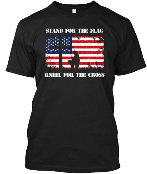 I Stand For The Flag Tees Shirt Black T Shirt Front Flag Tee Shirt