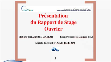 Soutenance De Stage Ouvrier By Abir Souilah