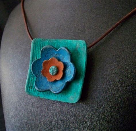 Flower Pendantedited 1 By Polygolems Polymer Clay Flower Jewelry Polymer Clay Necklace