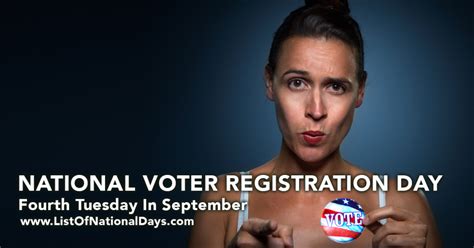National Voter Registration Day List Of National Days