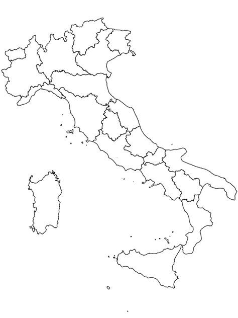 kolorowanka Mapa Włoch ladnekolorowanki pl