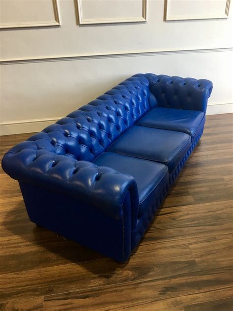 Royal Blue Leather Sofa Robinson Of England