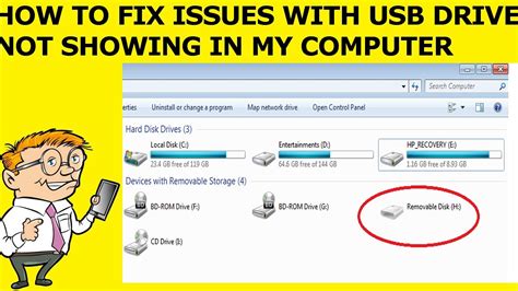 How To Fix Issues With Usb Drive Not Showing In My Computer Youtube