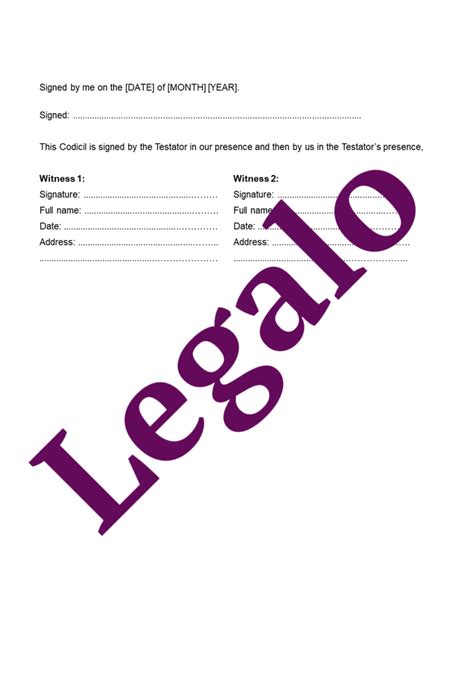 Codicil To Change Beneficiary Document Template Legalo Uk