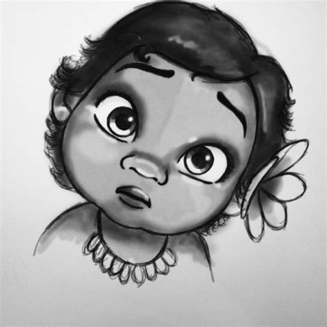 How to draw disney characters | disney video step 25: Baby Moana Drawing at PaintingValley.com | Explore ...