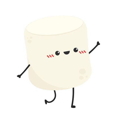 Marshmallow Cartoon Marshmallow Character Design Marshmallow Vector
