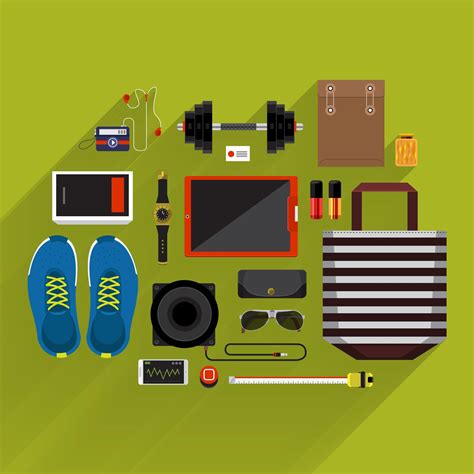 Top View Of Lifestyle Items 1401887 Vector Art At Vecteezy