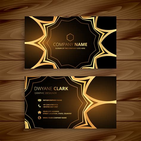 Luxury Business Card In Golden Style Download Free Vector Art Stock