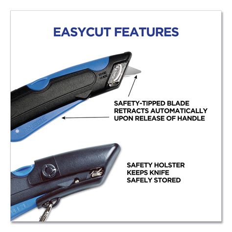 Cosco Easycut Self Retracting Cutter With Safety Tip Blade And Holster