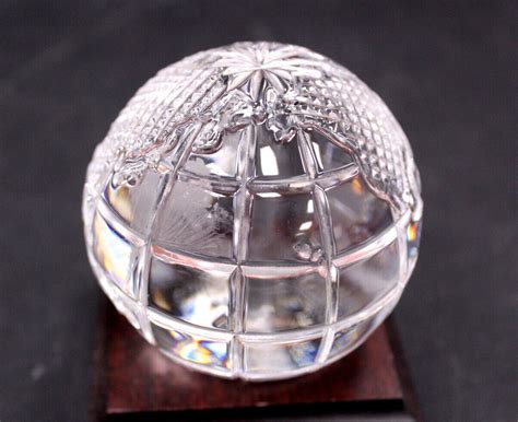 Waterford Crystal World Globe Clear Crystal Paperweight W Stand 75cm