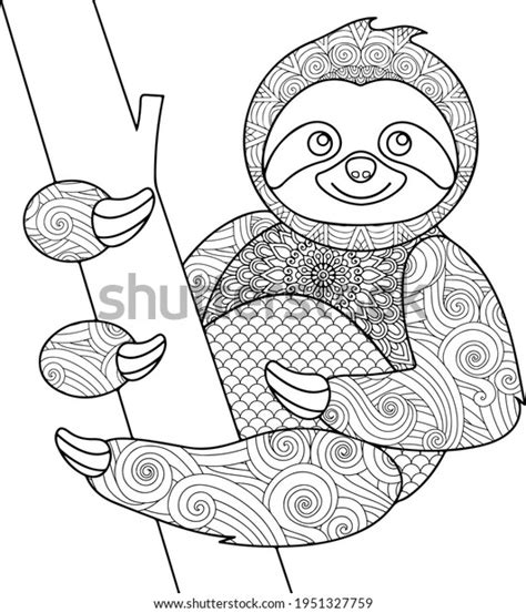 Sloth Mandala Vector Coloring Page Stock Vector Royalty Free
