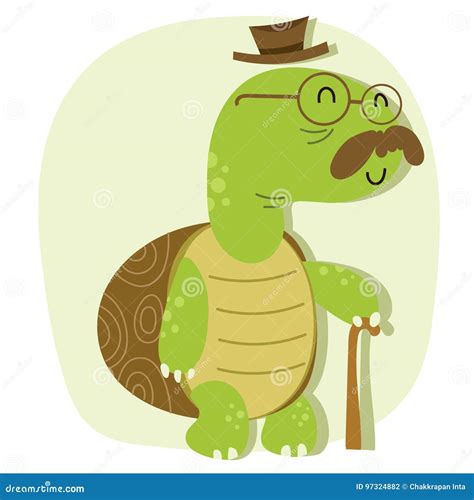 Cartoon Old Turtle Stock Vector Illustration Of Cartoon 97324882