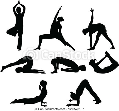 Discover all health benefits and contraindications. Vectors Illustration of yoga poses - vector illustration ...
