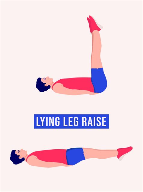 Lying Leg Raise Exercise Men Workout Fitness Aerobic And Exercises 11124854 Vector Art At