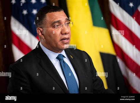 washington united states of america 30th mar 2022 jamaica prime minister andrew holness