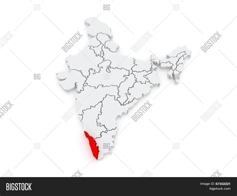 Map Kerala India 3d Image And Photo Free Trial Bigstock