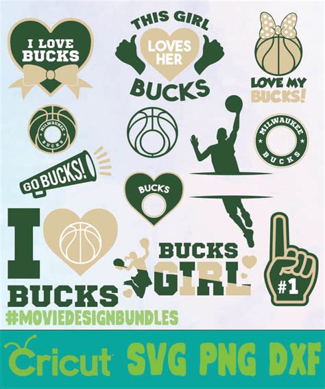 Download MILWAUKEE BUCKS NBA BUNDLE SVG, PNG, DXF - Movie Design ...