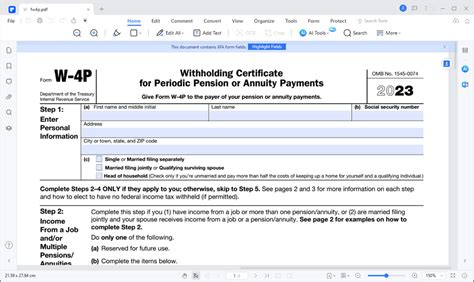 Irs Form W 4p Fill It Out In An Efficient Way