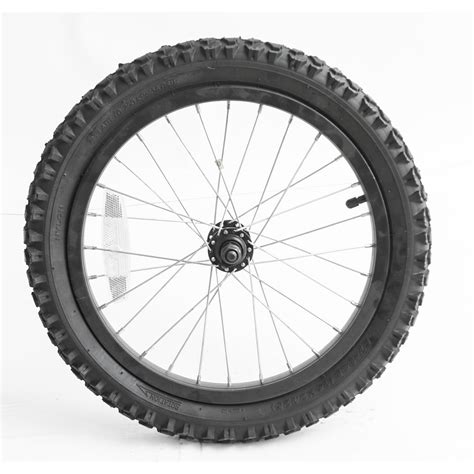 16 Kids Youth Childrens Bike Front Wheel Tire Black Aluminum New
