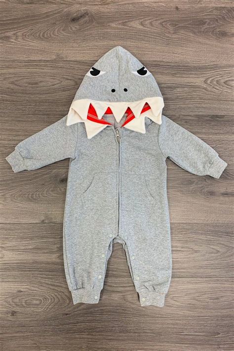 Gray Shark Onesie Shark Onesie Baby Outfits Newborn Onesies