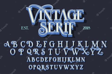 Premium Vector Vintage Serif Lettering Font Retro Typeface With