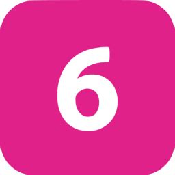 Barbie pink 6 filled icon - Free barbie pink numbers icons