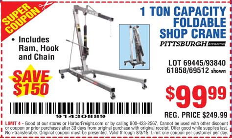 A wide variety of harbor freight hoist options are available to you, such as construction hoist, mining hoist. Harbor Freight Tools Coupon Database - Free coupons, 25 percent off coupons, toolbox coupons - 1 ...