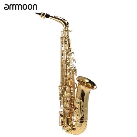 Ammoon Eb Alto Saxophone Brass Lacquered Gold E Flat Sax Saxophone