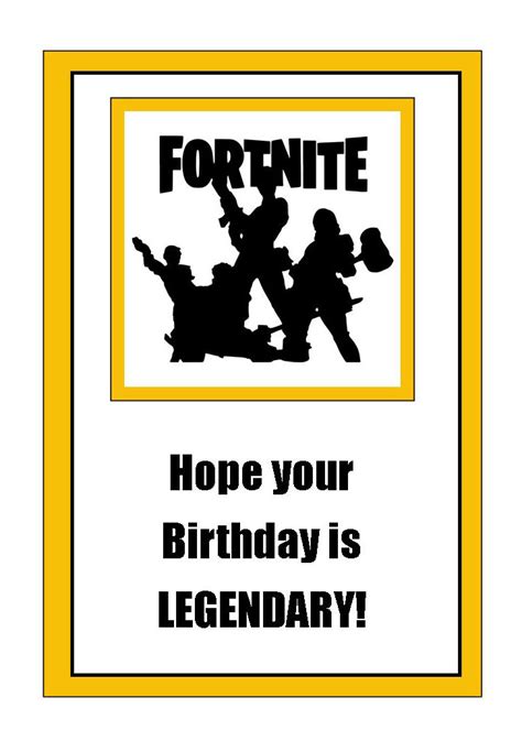 See the best & latest fortnite gift cards digital codes on iscoupon.com. Fortnite Legendary Happy Birthday Card Printable Download | Etsy