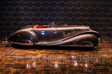 Sensuous Steel Art Deco 1937 Delahaye 135ms Roadster Profile