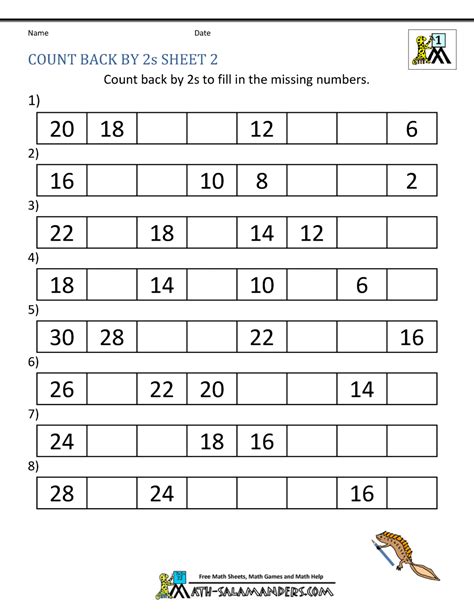 Count By 2s Worksheet