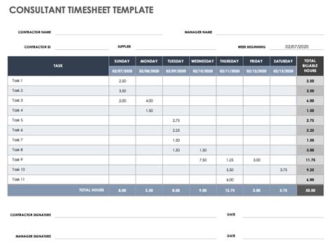 Consultant Timesheet Template Excel