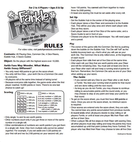 The Rules Of Farkle