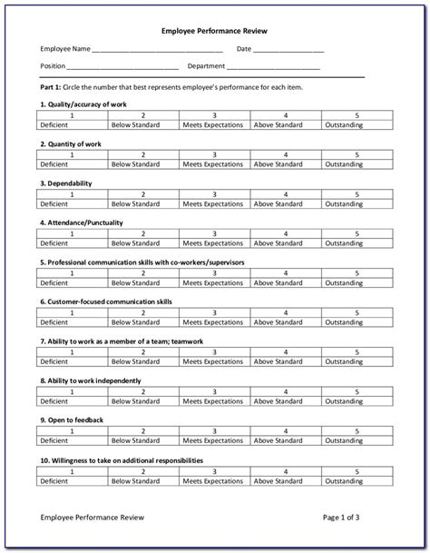 Performance planning and results performance review • use a current job description (job descriptions are available on the evaluated by date reviewed by date job performance evaluation form page 7. Free Employee Self Evaluation Forms Printable | Free Printable