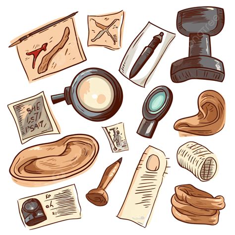 Evidence Clipart Set Of Objects That Are Not Related To The Mystery