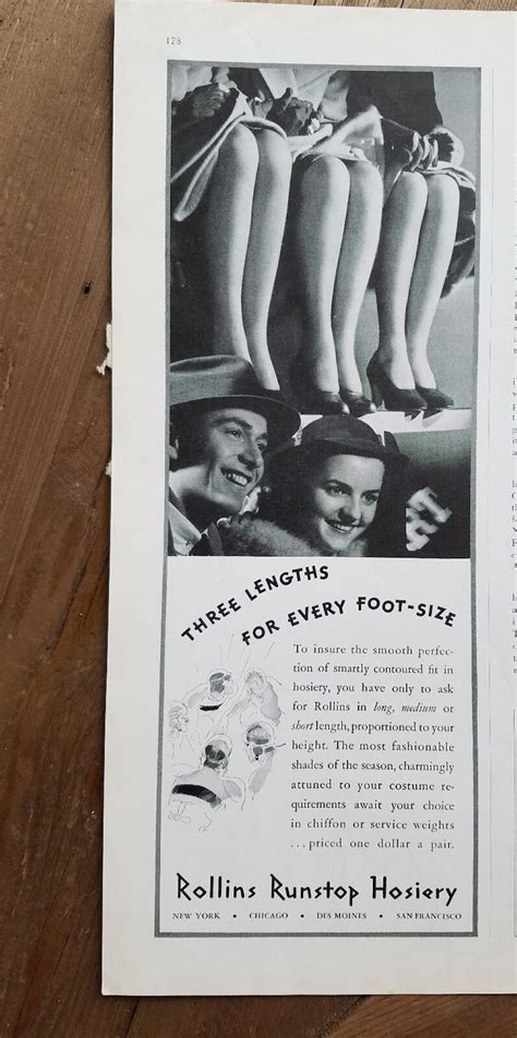 1936 rollins run stop hosiery three lengths womens legs stockings ad ebay