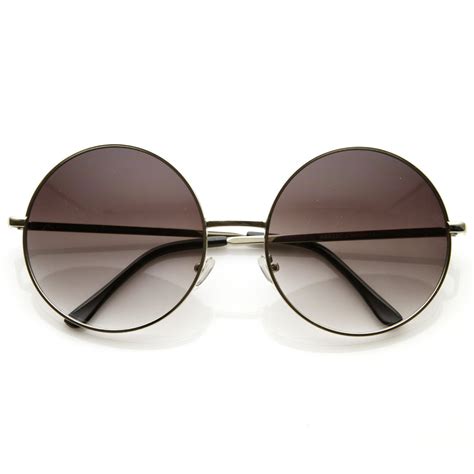 Oversize Womens Vintage Metal Round Circle Sunglasses Zerouv
