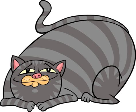 Tabby Cat Kitten Royalty Free Illustration Vector Cute Big Cat Fat