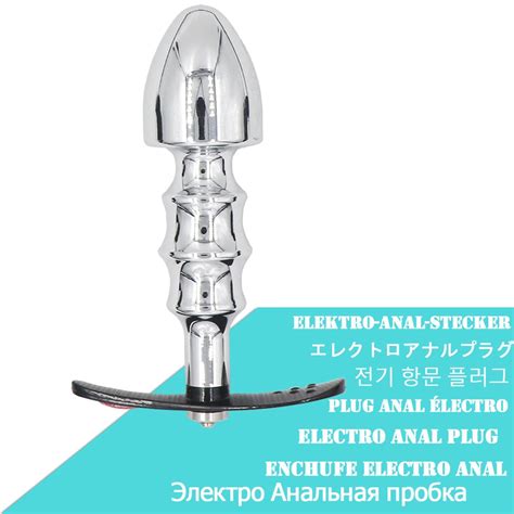 bamboo joint into electro shock pulse anal vaginal plugs masturbator electric stimulator