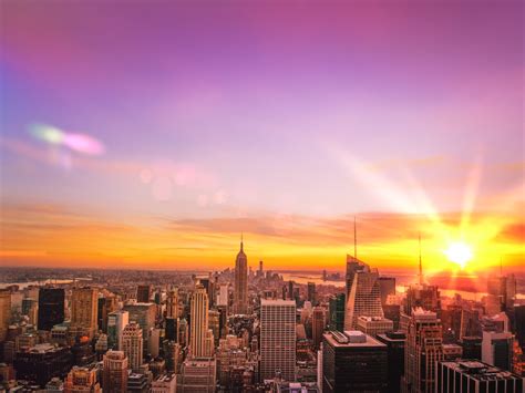 New York City Skyline Sunset The Nyc Skyline At Sunset Ove Flickr