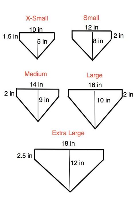 DIY doggie Bandana sizes chart you can sew yourself out of scrap