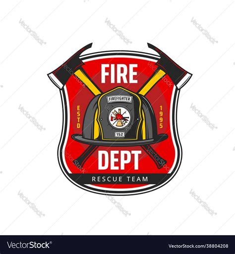 Fire Department Icon Fireman Helmet And Axes Vector Image