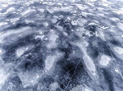 Frozen Lake Aerials Via Drone Abstract Mood And Patters22th Nov 2016