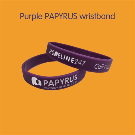 Papyrus Charity Wristband Purple Papyrus Uk Suicide Prevention Charity